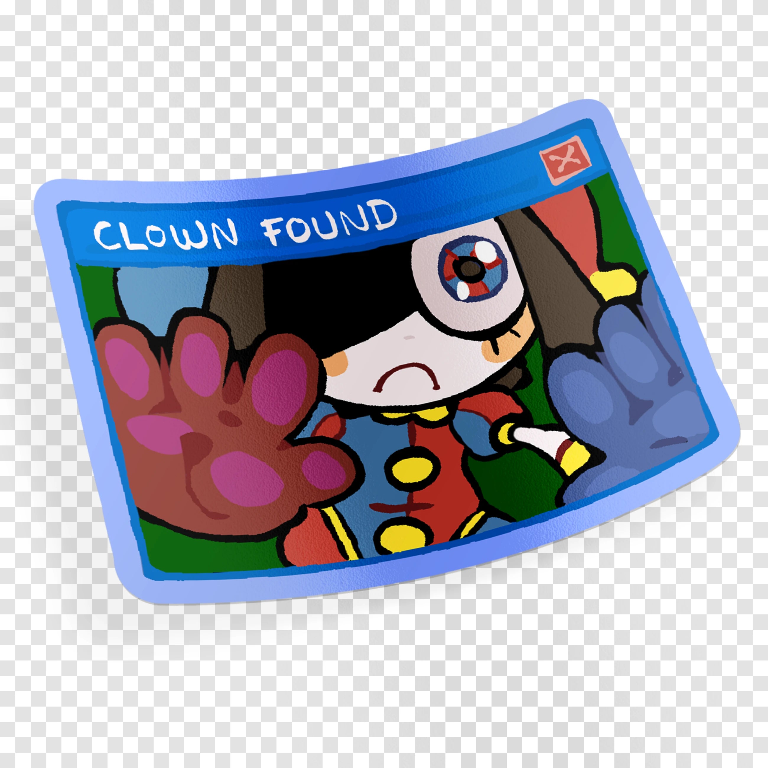 "clown found" sticker