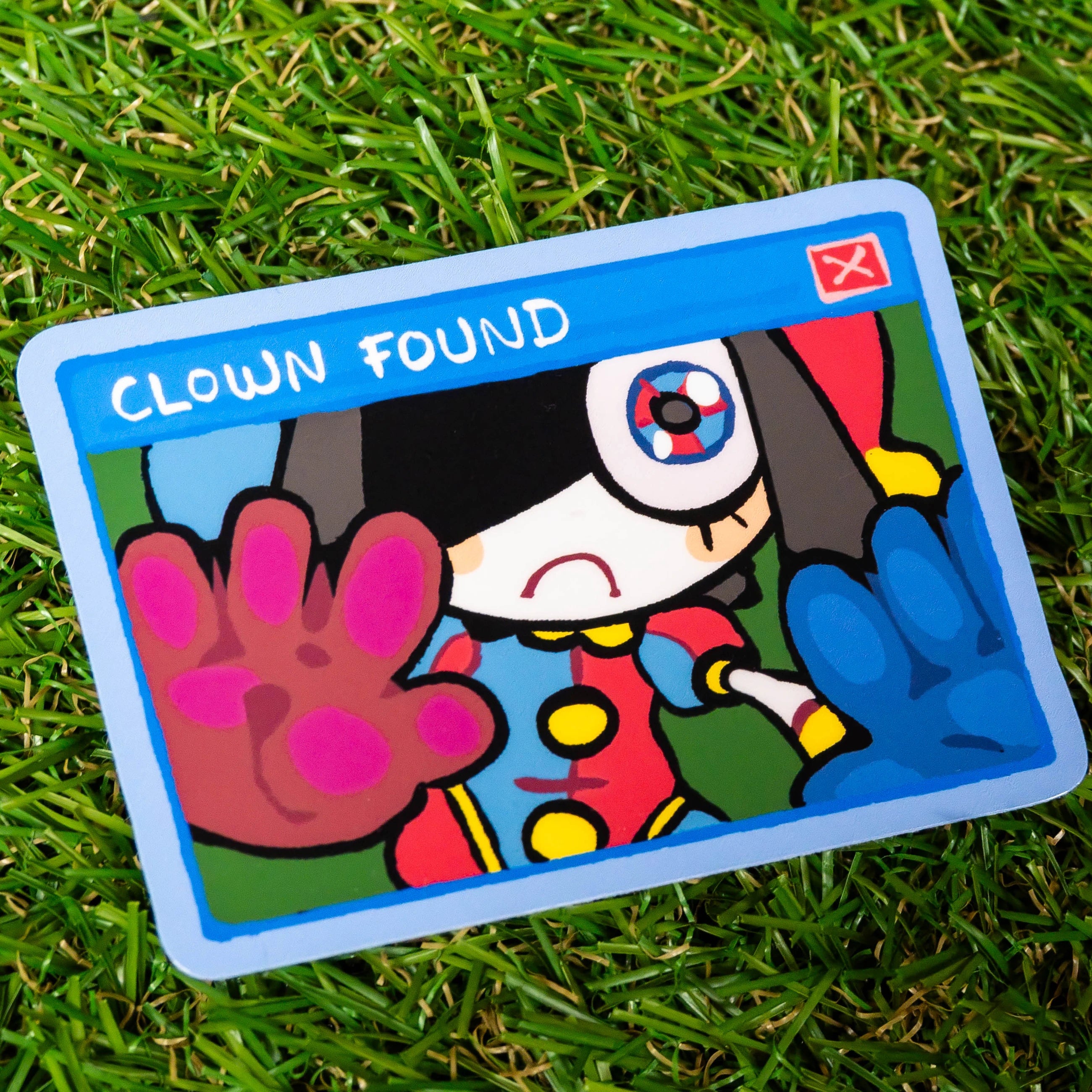 "clown found" sticker