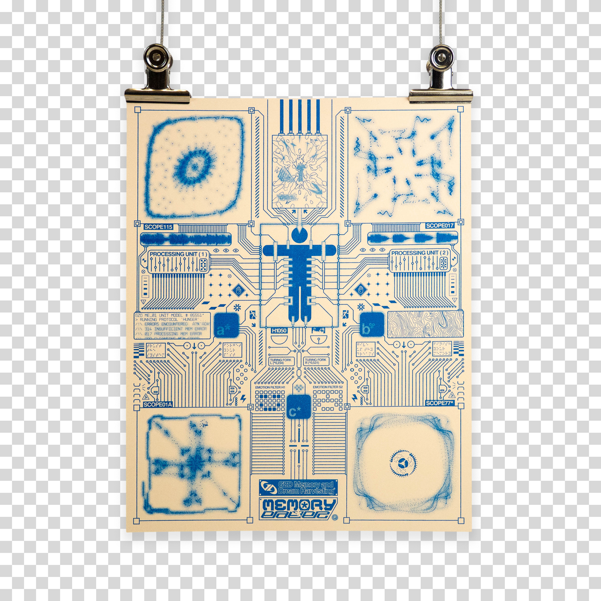 "Memory Eater" risoprint (Blue Machine Edition)