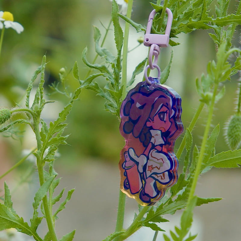 "JET SET PIRANHA" keychain